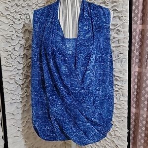 🩵Violet & Claire Draped Faux Wrap Sleeveless Blouse